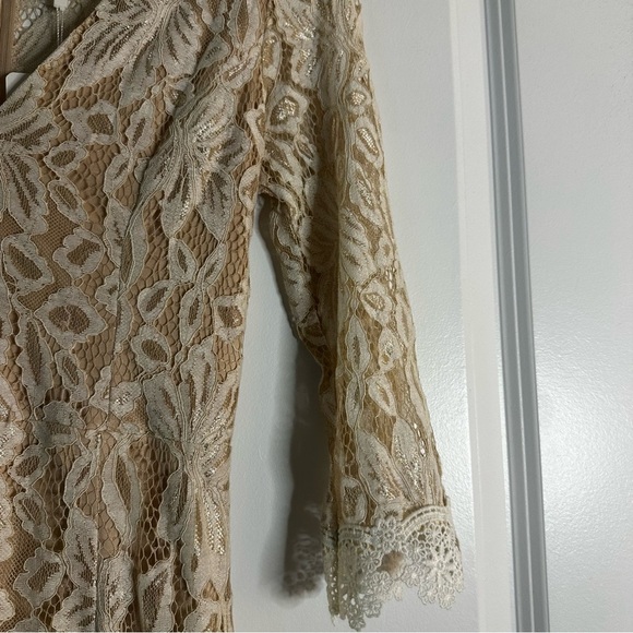 Saints + Secrets Nude Lace High Low Dress Women’s Small NWT Cocktail Bridal - Picture 8 of 15